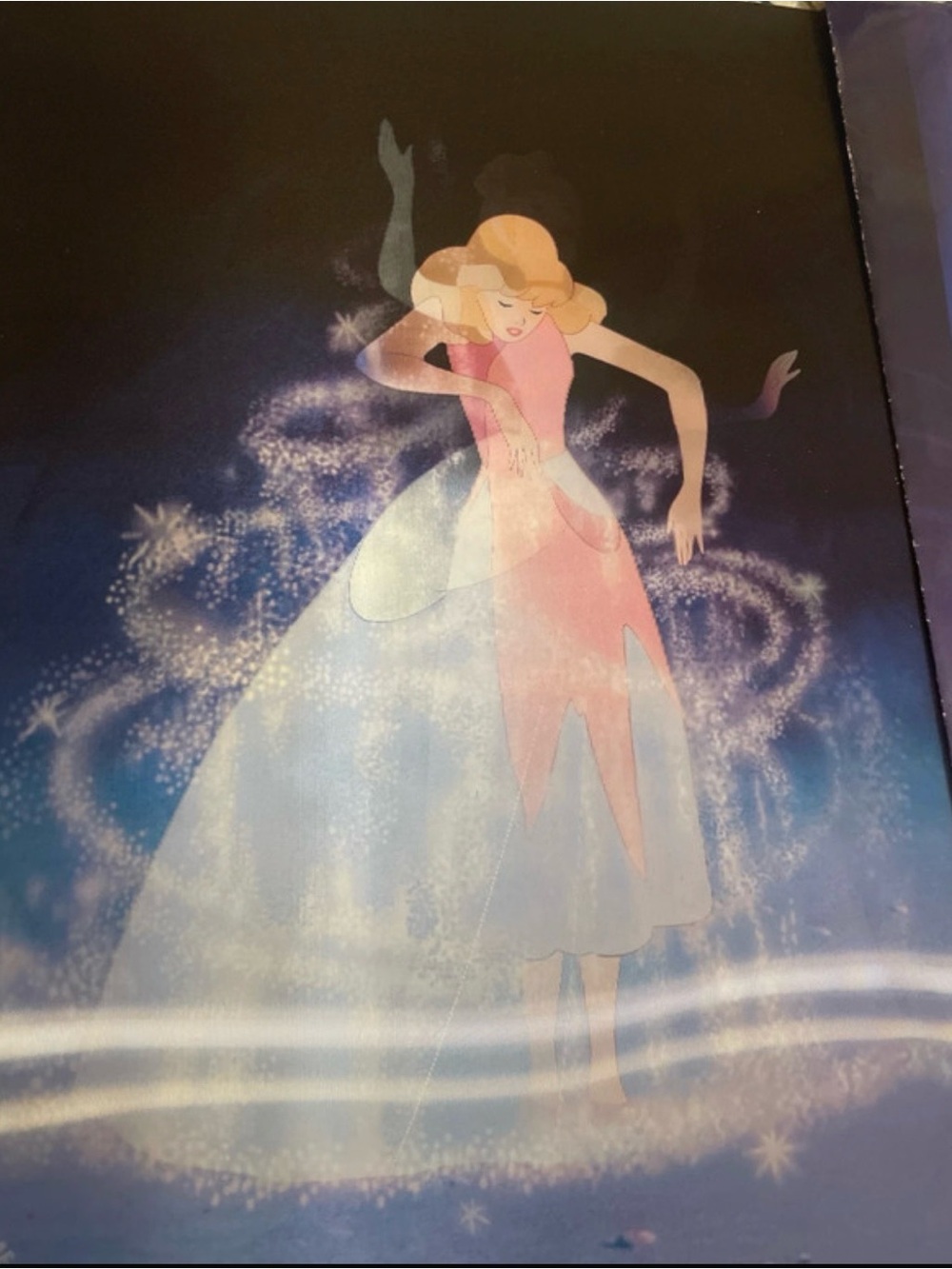Disney Cinderella Pink and Light Blue Magical Transformation Print